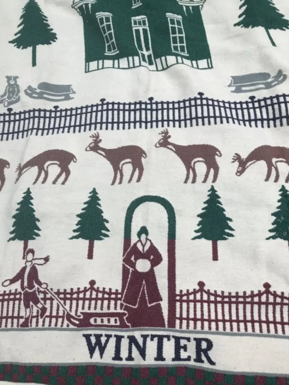 Ellen Stouffer Large Vintage Winter Throw